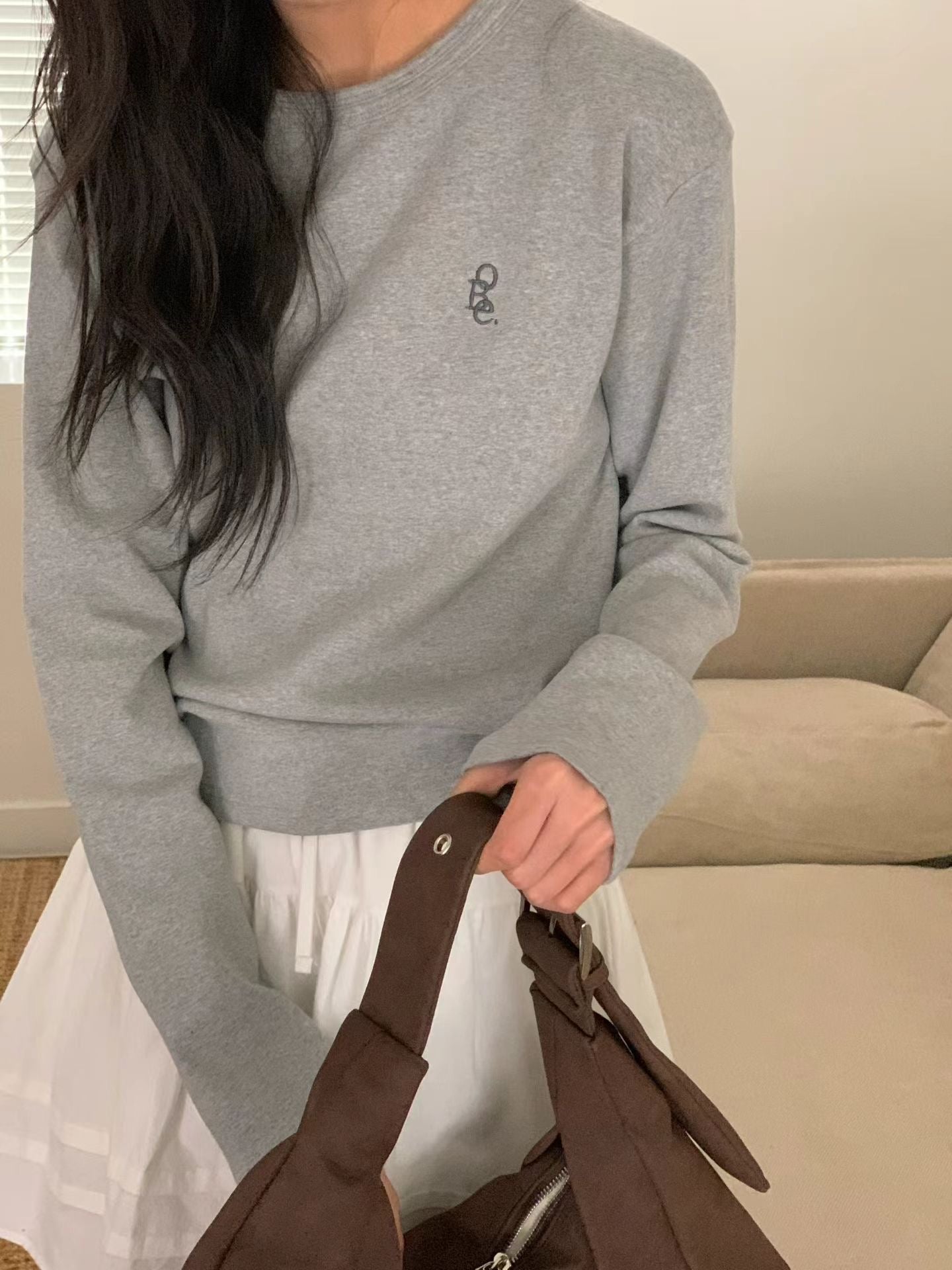 圓領淨色長袖Tee 3色