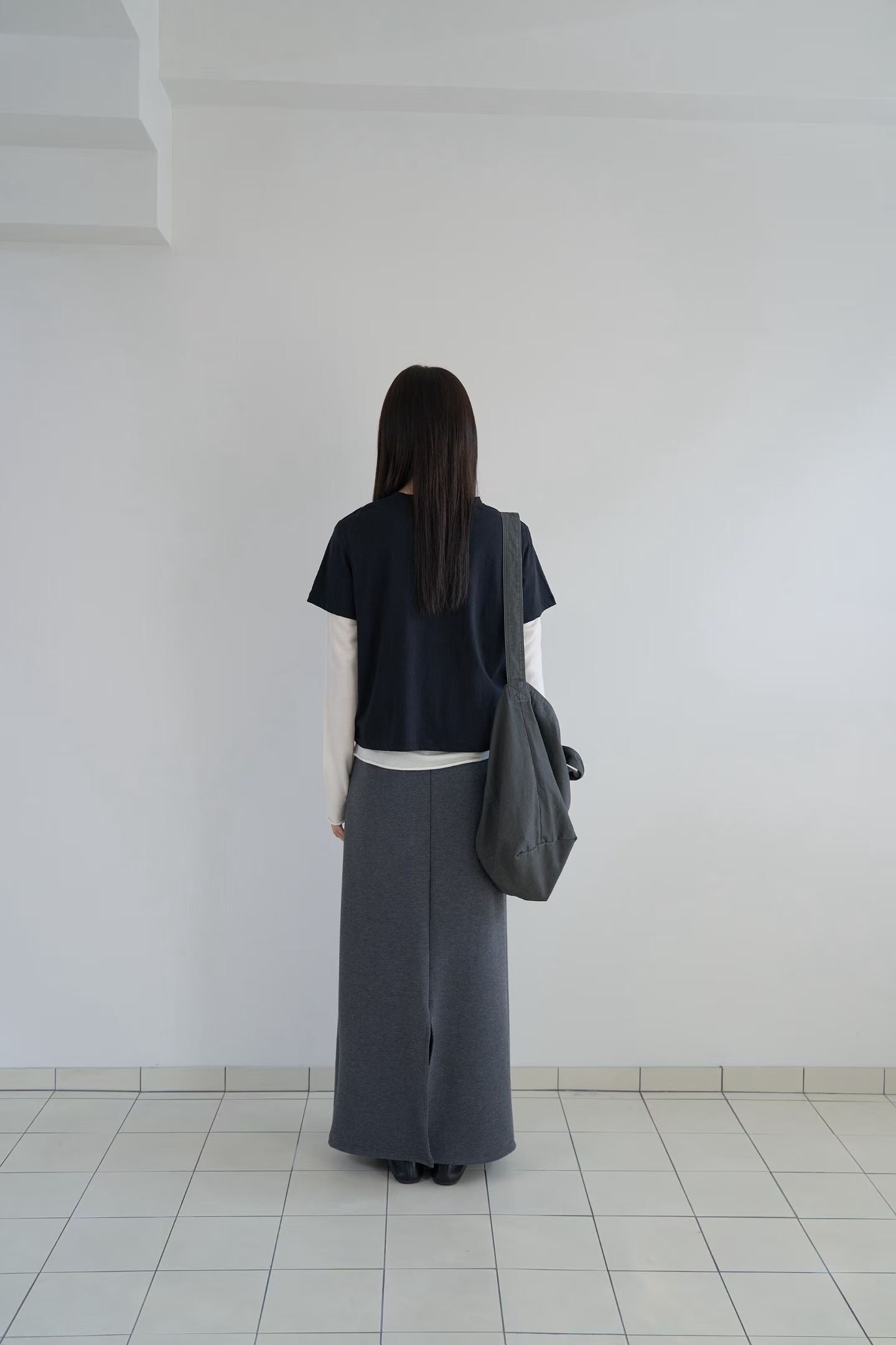 抽繩開叉長裙 (2色)