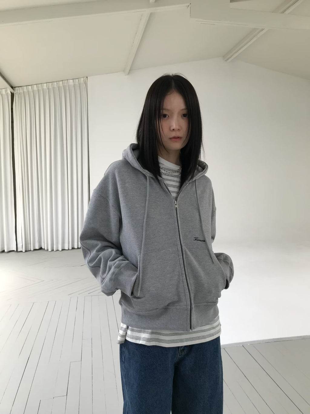 連帽拉鍊外套 2色