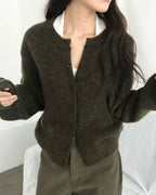 馬海毛圓領針織外套 4色