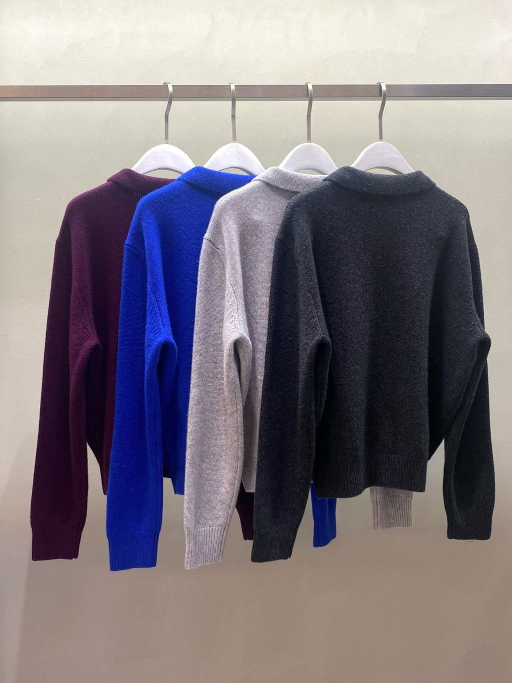 翻領針織上衣 4色