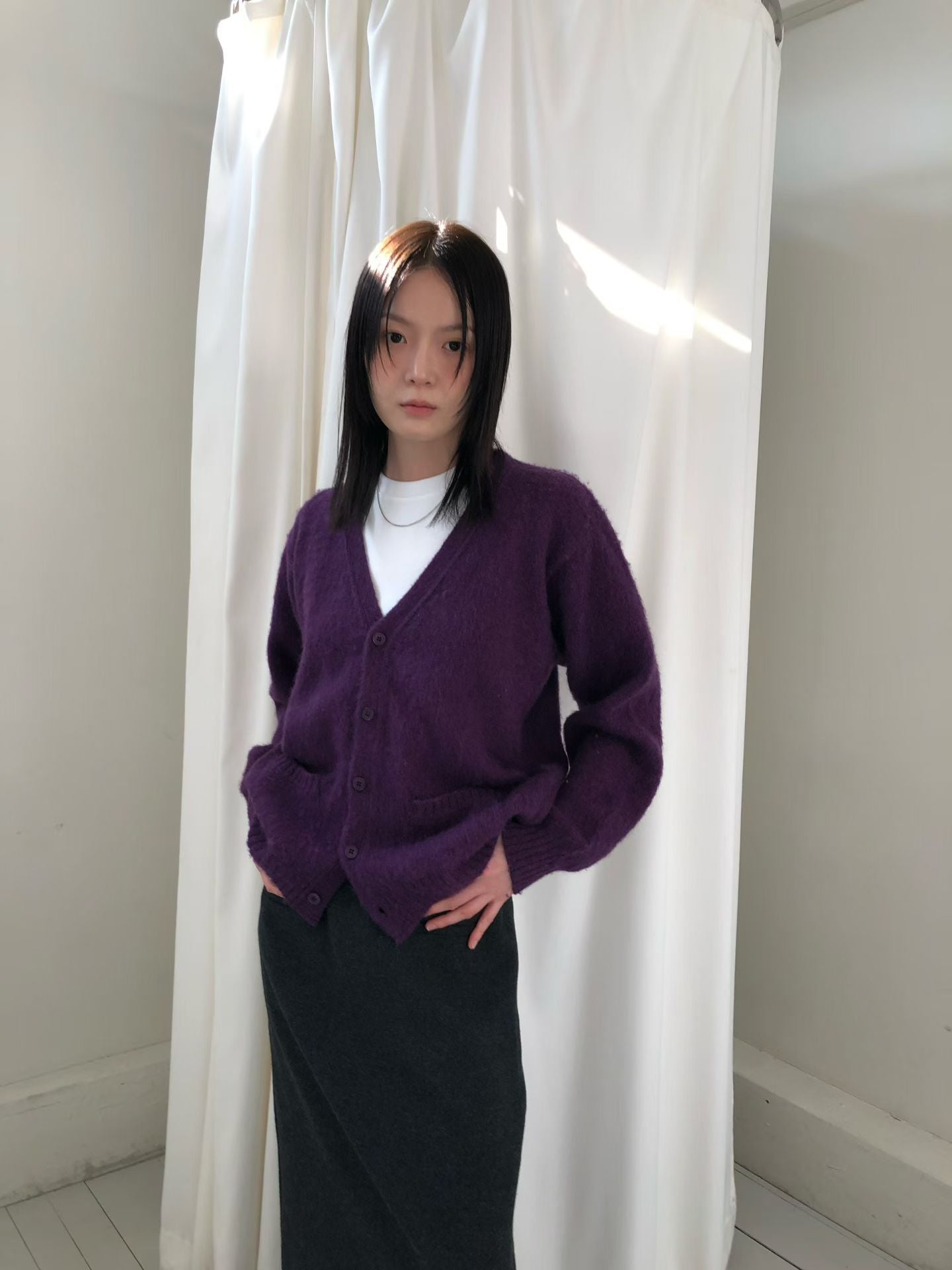 V領排釦針織外套 5色