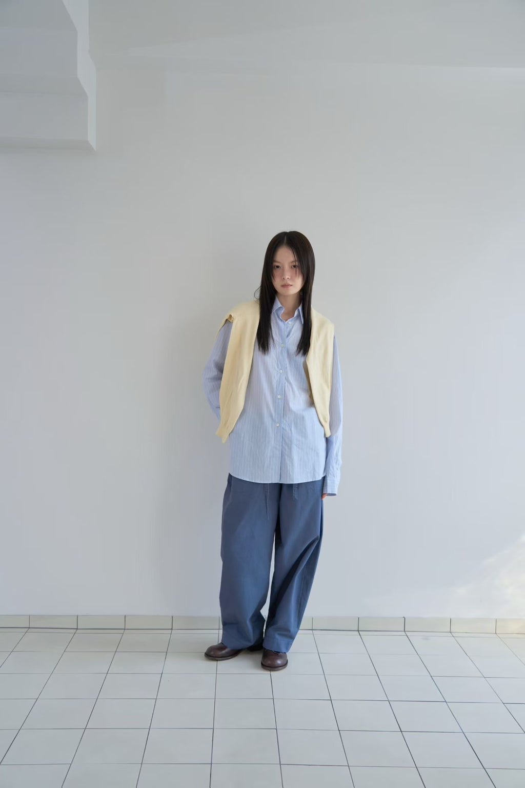 棉質條紋襯衫 (3色)