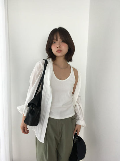 輕透垂直條紋薄襯衫