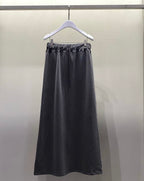 淨色後開叉長裙