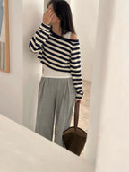 條紋露肩衛衣 3色