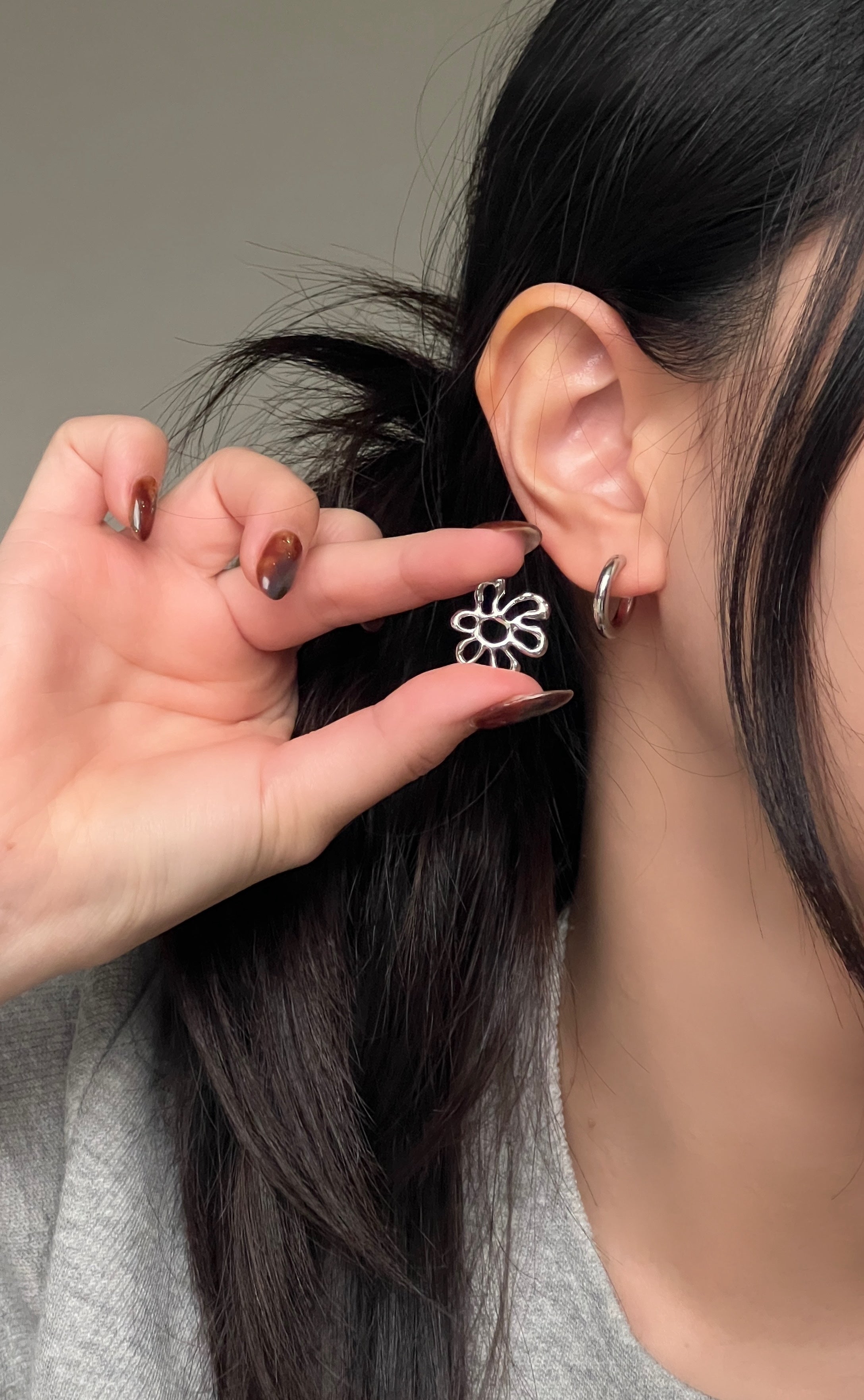 two-way floral earrings (現貨)
