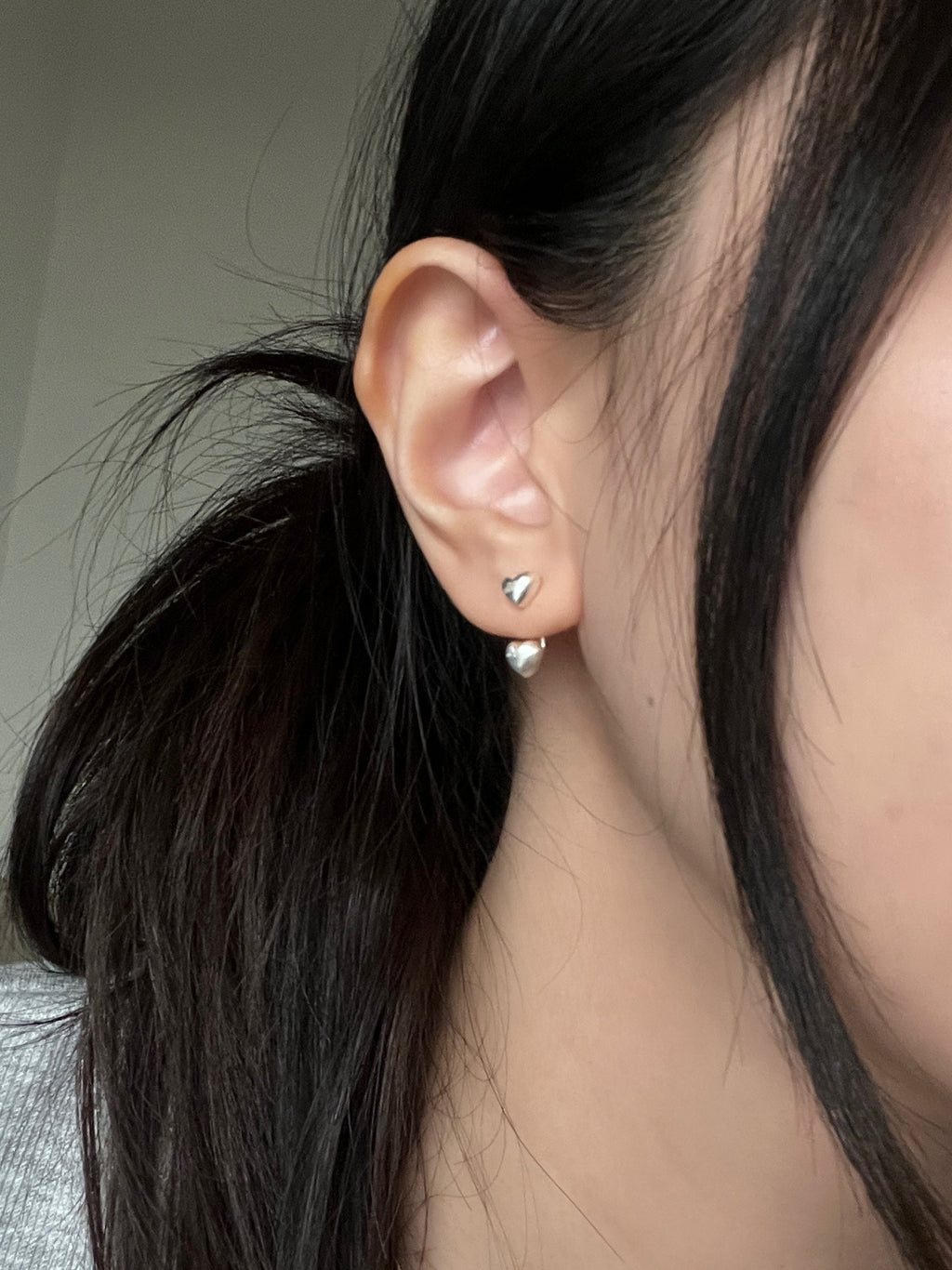 double heart earrings (現貨)