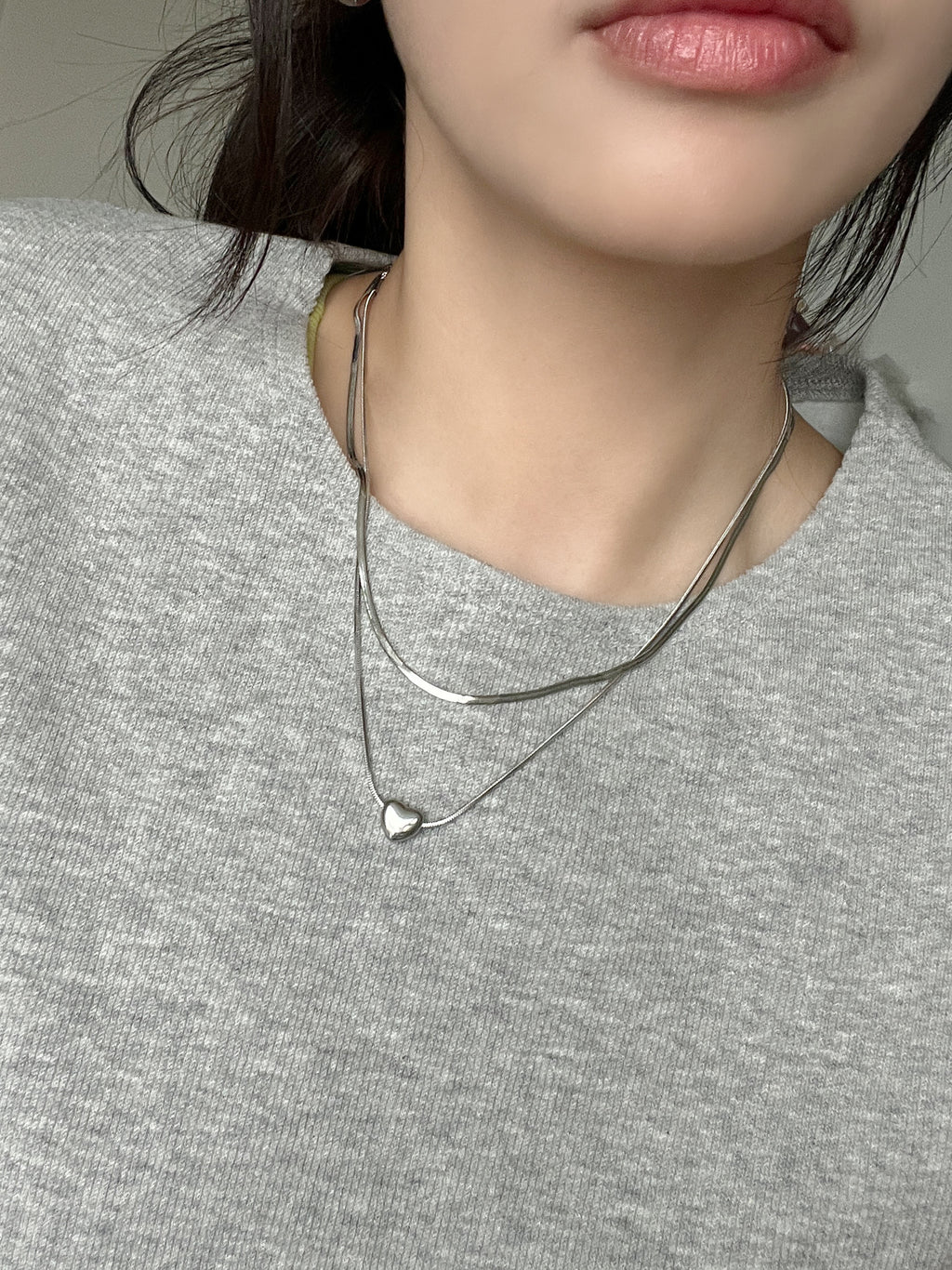 layered heart necklace (現貨)