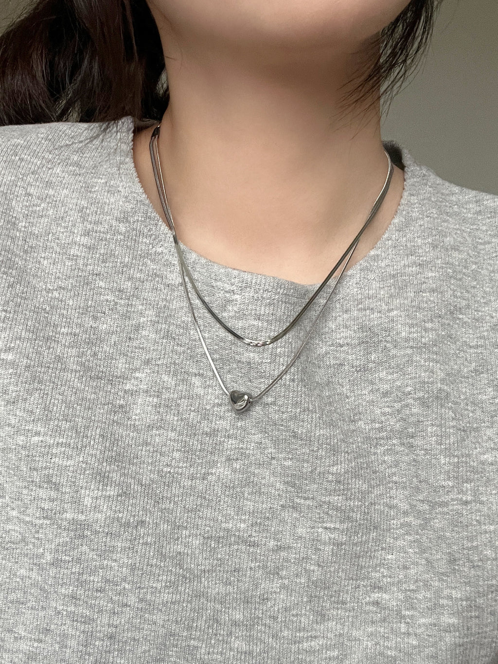 layered heart necklace (現貨)